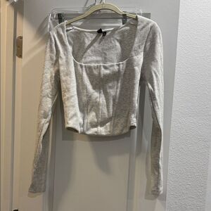 Gray Long Sleeve Women's Top